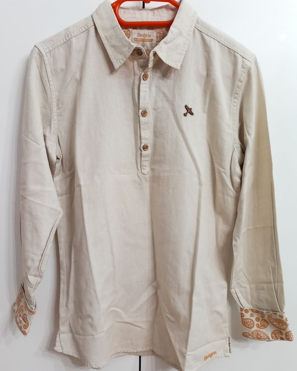 bawełniana koszula chłopięca z domieszką lnu - SPITFIRE zdjęcie 1