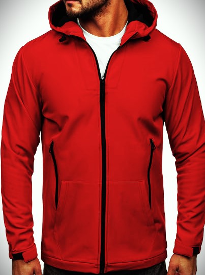 czerwona męska kurtka sportowa softshell zdjęcie 2
